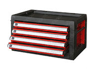 Gabinete multifuncional de acero del top de la caja de herramientas, pecho de herramienta negro rojo del metal con los cajones