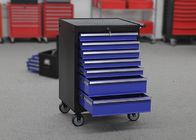 7 gabinetes de herramienta resistentes azules del almacenamiento del garaje de los cajones en las ruedas bloqueables