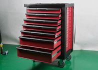 Caja de herramientas resistente roja del gabinete de herramienta del metal del almacenamiento en las ruedas bloqueables
