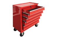 caja de herramientas roja de 24&quot; 5 cajones en almacenamiento de acero frío de la herramienta de Spcc de las ruedas con EVA Mat
