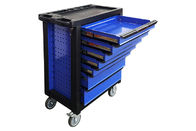 Cajón negro resistente del azul 7 almacenamiento rodante del gabinete de herramienta de 27 pulgadas